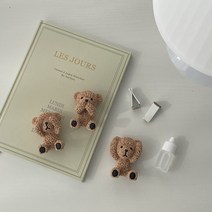 그날의향기 테디베어 곰돌이 차량용 석고방향제 차량용방향제 새차선물 디퓨저 방향제, 블랙체리, 입가린 테디베어