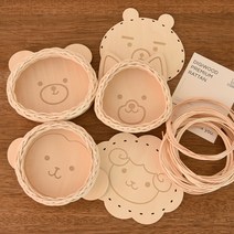 [디지우드] 라탄 공예 동물합판 미니 바구니 만들기 DIY 라탄키트 디지우드 (동영상 제공), 베어, 1개