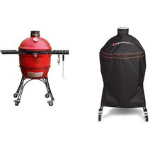 카마도 조 KJ23RHC 클래식 II 18인치 숯불 그릴카트 및 사이드 선반 블레이즈 레드 포함, 클래식 II + 커버