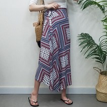 제이후 에스닉 다이아 패턴 A라인 플레어 리본 랩 롱스커트 스커트