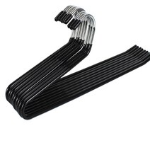 스테인리스 35x11cm 미끄럼방지 1단 바지 걸이 10p 20p, A타입, 10개, 블랙