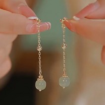 2023 절묘한 Hetian 옥 귀걸이 술 긴 체인 크리스탈 에메랄드 드롭 여성 패션 주얼리 웨딩 파티 액세서리