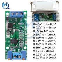 전압 전류 변환기 모듈 비 절연 LED 표시기 산업용 제어용 DC 7-30V 4-20mA 3.3V 5V 9V 12V 24V 215327, 0-2.5V to 0-20mA215327