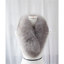 마켓베니 리얼 천연 사가폭스 여우 털 머플러 목도리 풀스킨 털 넥워머 투톤 집게형