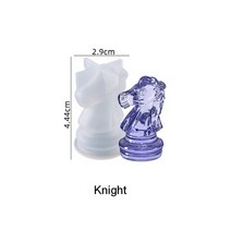주물용 접착제 3D 국제 체스 UV 크리스탈 수지 금형 조각 DIY 에폭시 접착제 주조 도구한 실리콘, 07 Knight