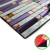 셀프 DIY 접착식 메탈 타일 (붙이는 스티커 현관 주방 벽), 34.YM-S16Y12 렉탕글바이올렛