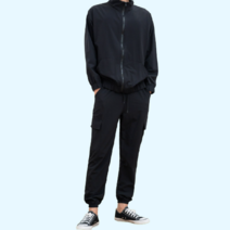 겨울 러닝 런닝 조깅 마라톤 배드민턴 옷 복장 남자 집업 카고 트레이닝 복 실내 운동복 츄리닝 세트