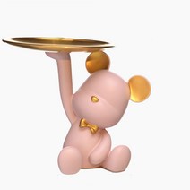 디베어 곰돌이 트레이 인테리어 수납함 현관 차키보관함, 핑크(pink)