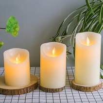[스윗브릿지] 흔들리는 LED 촛불 양초 캔들 조명 무드등 인테리어 미니조명 3size, 소사이즈