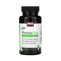 Force Factor 포스팩터 프로바이오슬림 Digestive Support 60캡슐 바실러스 코아귤런스 녹차추출물 함유