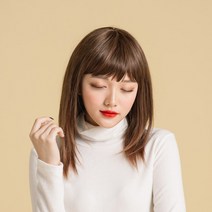 프리티레이디 미디움 레이어드컷 여성 통가발 자연스러운 여자 단발 전체가발 트윙클스타, 2내츄럴블랙