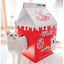 고양이 우유팩 하판 스크래쳐 박스 집 고양이하우스 스크레쳐 스크래칭 적응 길냥이집