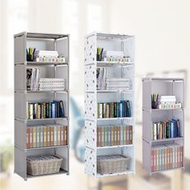 조립식 책장 다용도 틈새 수납장 패브릭 3칸 4칸 5칸 _[마크트], 3칸 책장 그레이, 본상품선택