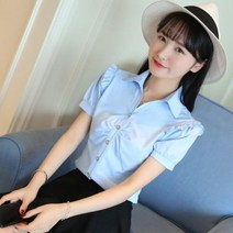 빅사이즈 블라우스 이쁜옷 여성 상의 큰옷 전문 셔츠 정장 반팔 툴링 흰색