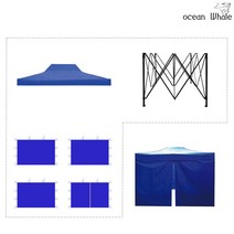 오션웨일 접이식 야외 천막 3x2 ABC세트 (지붕+프레임+심플바람막이 4면) 주차 행사용 포장마차 캐노피 천막, (ABC세트)레드
