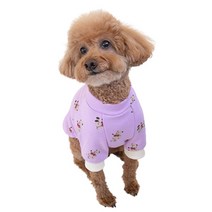 유앤펫 강아지옷 썸머 타임 일러스트 티셔츠 중형견 대형견 옷, 아이보리