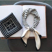 여성용 쁘띠 정사각 스카프 2개