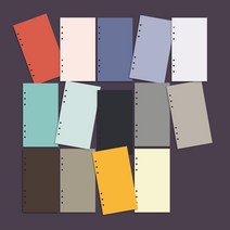 데이스테이션 A6 B6 퍼스널 6공 바인더 다이어리 리필 속지 컬러 무지 14종