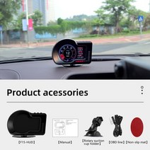 자동차 헤드업 디스플레이 car hud 최신 자동 obd2 a500 gps 스마트 헤드 업 게이지 디지털 주행 거리계 보안 알람 물 및 오일 온도. rpm, 스페인의