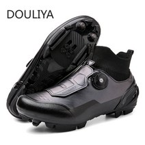 바이크 부츠 오토바이 신발 겨울 따뜻한 플랫 사이클링 MTB 신발 남성 루트 클릿 로드 자전거 스피드 스니, 01 36, 02 Black MTB