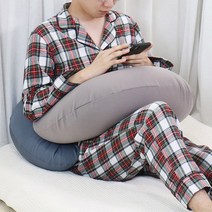 마이크로 에어볼 독서쿠션 반달 배꼽 초승달 쿠션 배받이 팔받침, 블루