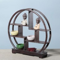 원형 찻잔 다관 장식장 30x30cm 찻집인테리어 다기 소품장식장 다관 다기 찻잔장식장 찻잔선반