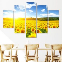 해바라기 5분할 액자세트 대형캔버스 액자 (중대형5개세트), 7번.파스텔해바라기