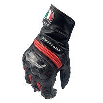 해외배송 AGV 데니스 오토바이 탄소 섬유 소 가죽 장갑, 옵션02