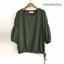 마마모리 잔체크 블라우스 YMSH22FW004
