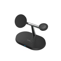 헤이맨 3in1 맥세이프 아이폰 애플워치 고속 무선 충전기, 블랙, 1개