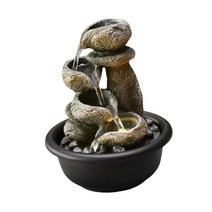 실내폭포 실내분수 가정/사무실 장식용 조명 및 강 바위 탁상 분수와 작은 실내, 01 Style A