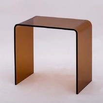 아크릴테이블 아크릴의자 디자인 북유럽 투명 홈 의자 북유럽 가정용 메이크업 창 커피 테이블 이동식, W195xL300xH225mm 호박색
