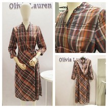 올리비아로렌(인기특가) 은은한 체크 프린트 랩스타일 롱 원피스vvcoawf8131