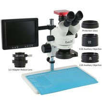 주사전자현미경 비파괴 수질 검사 오염도측정기 7X-45X 줌 Trinocular Simul 초점 스테레오 1080P HDMI USB VGA 디지털 산업 카메라, 2.37MP Set