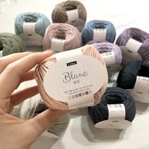 블랑 실 65g / 왕초보 뜨개질용 패브릭얀 원단실 가방 러그 인형 소품 코나 Blanc, 717 인디 민트
