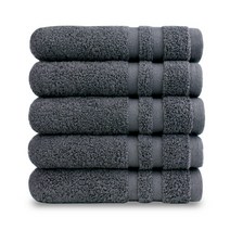 쉬라즈 더블보더 40수 170g 호텔수건, 5장, 차콜그레이