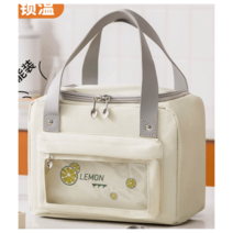 귀여운 보냉백 골프 라운딩 간식 캐디백 직장인 학생, 아이보리 대형