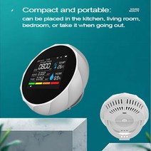 미세먼지측정기 공기 품질 모니터 미터 블루투스 앱 분석기 온도 습도 측정 장치 감지기 일산화탄소 가스 감지기, 하얀