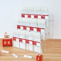 문구점 펜꽂이 볼펜 진열장 펜시 문구 매대 진열대, 20칸씩 5겹 가격표 포함