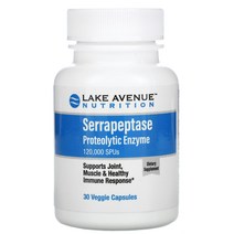 Lake Avenue Nutrition 세라펩타제 단백질 분해 효소 120 000SPU 베지 캡슐 30정 2팩