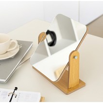 사무실 도서관 책상 탁상용 거울 원목 나무 각도조절, 옵션, 대형