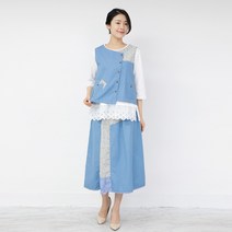 엄마옷 모슬린 꽃면 생활한복 조끼치마세트 KD303103마담 미시옷 50대 중년여성의류 60대 엄마옷 빅사이즈 할머니옷 여성옷