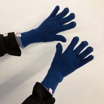 여성 핑거홀 니트 장갑 스마트 폰 지문 터치 손가락 구멍 배색 롱 겨울