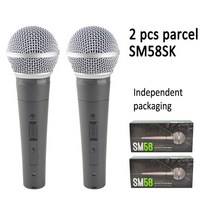 스튜디오 녹음 마이크 일반 레코딩 오리지널 SHURE SM58 마이크 전문 유선 다이나믹 카디오이드 게임 유튜, 03 2 pcs sm58sk