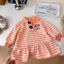 루라줌) 아기 유아 아동 6개월 돌아기 3살 4살 봄 가을 여아 오렌지 단가라 미닛 쥐순이 원피스 OPS 치마 등원룩 간절기 여아원피스 쇼핑몰