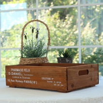 34x24 납작 우드소품함 우드박스 감성 나무박스 소품정리박스 책상위 빈티지 보관함, 단품