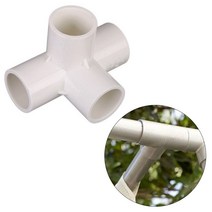 파이프 커넥터 4구 PVC 연결 연장 무용접 자재 소켓 마개 부속 하우스 텐트 물놀이 용품 DIY 가구 만들기, C_32mm화이트