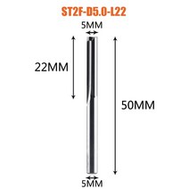 Dreanique-3.175mm 4mm 6mm 8mm 생크 2 플루트 텅스텐 카바이드 엔드밀 CNC 라우터 비트 스트레이트 슬롯 밀링 커터, [27] ST2FD50L22