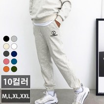 남성 여성 10컬러 자수 트레이닝 밴딩 면 기모 조거팬츠