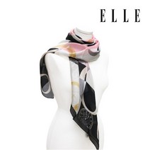 엘르(패션잡화) [엘르] 타임블럭 실크 스카프 SE919S304